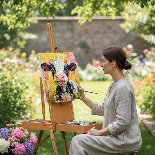 Cholemy 36 Pcs Paint and Sip Kit for Adults 8''x10'' Pre Drawn Canvas for Painting DIY Afro Acrylic Painting Kit Wood Easel Brushes Date Night Bulk for Christmas Party Gifts(Flower Animals) thumbnail 7