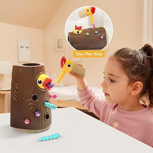 TOP BRIGHT Montessori Toys for 2 Year Old - Magnetic Bird Feeding Games for 2 Year Olds, Learning Toys for Toddlers 2-4 Years, Fine Motor Skills Toy for 3 Years Old Girls and Boys thumbnail 4