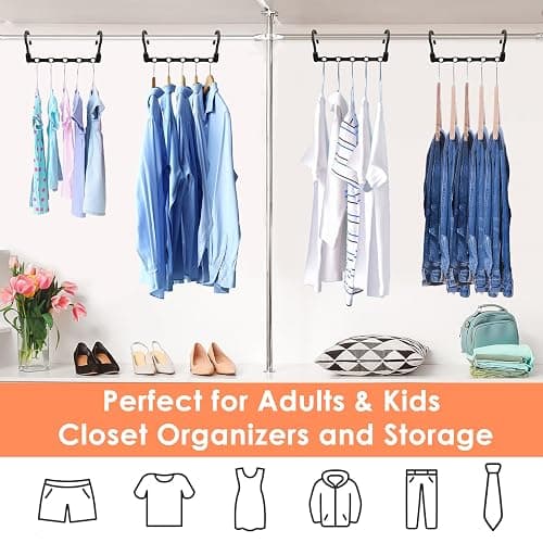 Closet Organizers and Storage, Sturdy Space Saving Hanger for Heavy Clothes, Upgraded Cascading Hangers, Magic Closet Organization Clothes Hangers, College Dorm Room Essentials for Girls, 8 Pack thumbnail 8