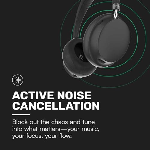Raycon Essential Headphones - Wireless Bluetooth Over Ear Headphones, with Active Noise Cancelling, 5 Built in Microphones, IPX4 Water-Resistant & 50 Hours Battery Life (Blue) thumbnail 3