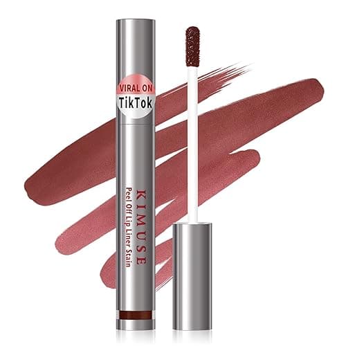 KIMUSE Peel Off Lip Stain, Long Lasting Lip Stain, Waterproof Lip Stain Peel Off, Transfer-Proof, Highly Pigmented Color Lip Liner Stain, Matte Finish - Black Cherry