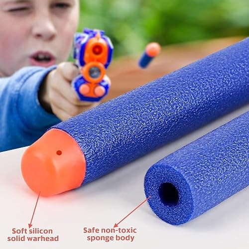 300 Refill Darts Foam Bullets fit for Nerf Gun Elite, Darts Ammunition for N-Strike Elite Series Blasters, Dart Accessories with Portable Storage Bucket, Blue thumbnail 6
