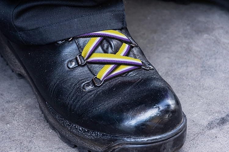 Nonbinary Flag Striped Shoelaces for Sneakers, Boots, Shoes and More - LGBTQ Accessories - Perfect for Pride Parades & More! - 1 thumbnail 3