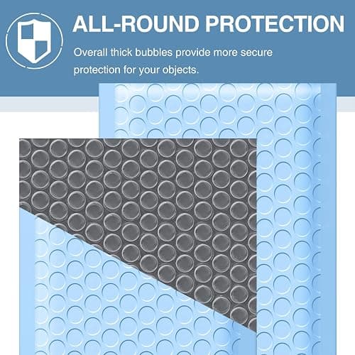 Famagic Bubble Mailers 4x8 Inch 50pc Light Blue Shipping Bags, Chic Packaging Bags For Small Business, Colored Padded Mailing Envelopes, Opaque Matte Self Seal Bubble Poly Mailers Bulk #000 thumbnail 5