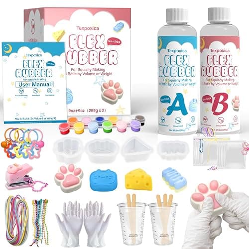 Texpoxica Taba Squishy Kit,18oz Super Soft Silicone Rubber Making Kits 1:1 AB Ratio Mix for Decompression Gift, DIY Craft for Enthusiasts - Image 1