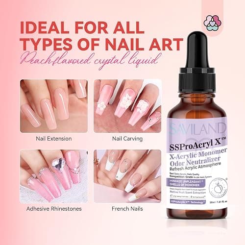 SAVILAND Peach Scent Monomer Odor Neutralizer for Acrylic Liquid 30ml | Eliminates Strong Monomer Odor, Zero Impact on SculptingEeffect, Long-lasting Scented, Relaxing Manicures Home Salon Use thumbnail 7