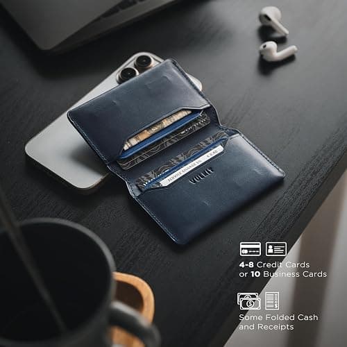 VULKIT Slim Minimalist Card Holder RFID Blocking Leather Credit Card Holder Front Pocket Wallet Magnetic Closure thumbnail 4