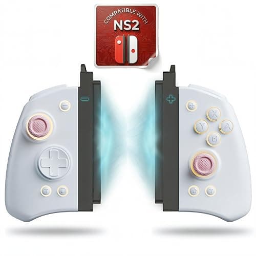 PLAYVEX Wireless Controller Compatible with Switch 2 Switch OLED and Switch Lite Includes Magnetic Charging Adapters Hall Effect Joysticks RGB Turbo Motion Control Grip Stand - Image 1
