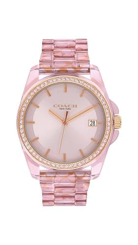 Coach Greyson Women's Watch - 3H Dial with Signature C Link Bracelet and Crystal Bezel - Water Resistant 3 ATM/30 Meters - Premium Fashion Timepiece for Everyday Style - 36mm - Image 1