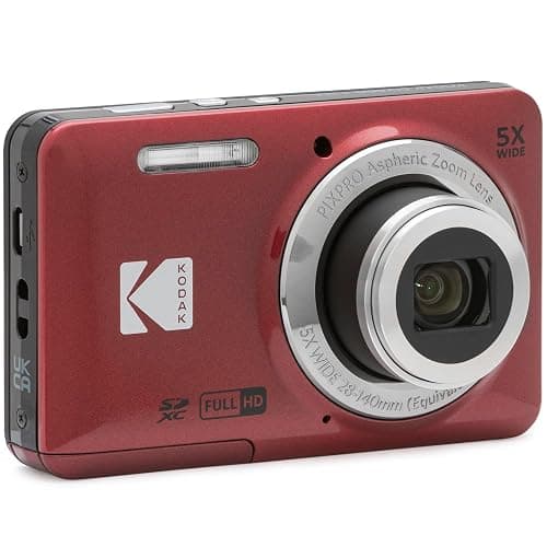 Kodak PIXPRO FZ55 Digital Camera, Red Bundle with Lexar 32GB High-Performance 800x UHS-I SDHC Memory Card + Deco Photo Point and Shoot Field Bag Camera Case thumbnail 2