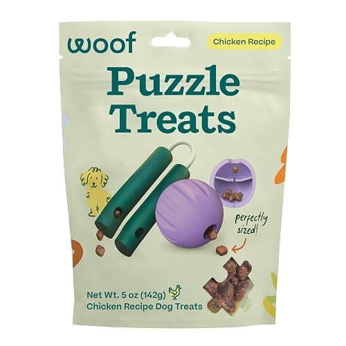 WOOF Air-Dried Puzzle Treats - Refill Treats Sized Puzzle Toys - The Perfect Dog and Puppy Training Treats - Made with Real Chicken - 5 oz - Image 1