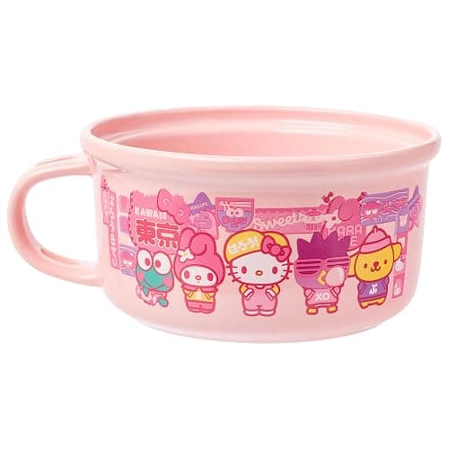 Silver Buffalo Sanrio Hello Kitty and Friends Featuring Keroppi, My Melody, Badtz-Maru, and Pompompurin Soup Mug and Bowl Lid with Spoon and Chopsticks, 13 Ounce Bowl Lid, 22 Ounce Soup Mug thumbnail 8