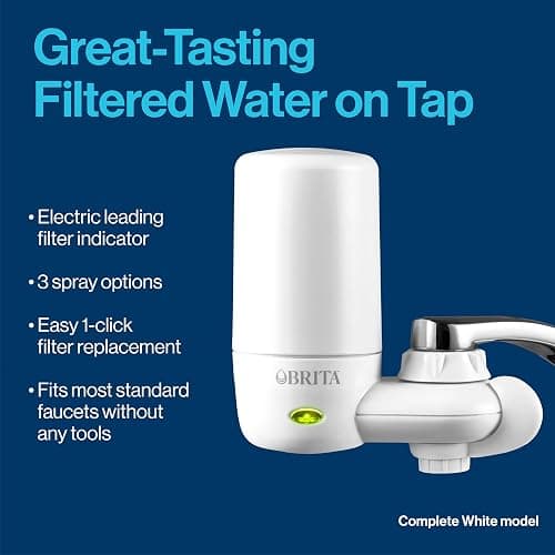 Brita Replacement Water Filter for Faucet Mount, Removes 99% of Lead, Sink Filtration System, Chrome, 3 Count thumbnail 4