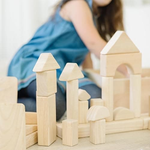 Melissa & Doug Standard Unit Solid-Wood Building Blocks With Wooden Storage Tray (60 pcs) Classic Wooden Blocks For Toddlers Ages 3+ thumbnail 10