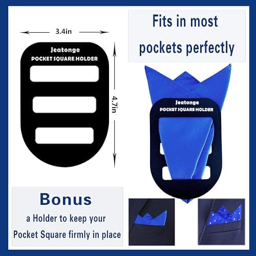 Jeatonge Pocket Squares for Men 20 Pack Mens Pocket Squares handkerchiefs Set Assorted Colors with Box thumbnail 3