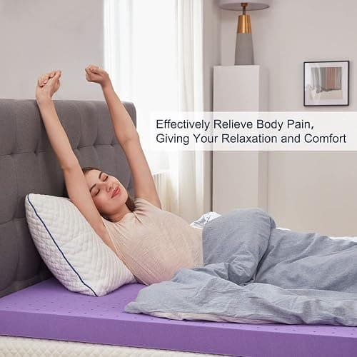 SINWEEK 2 Inch Gel Memory Foam Mattress Topper Ventilated Soft Pressure Relieve Mattress Pad, Breathable Bed Topper, CertiPUR-US Certified, Twin Size thumbnail 6