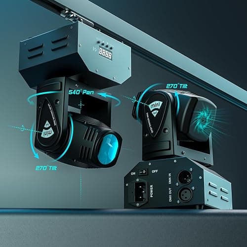 Moving Head Lights LED Stage Lights Spot 4 Color RGBW Gobos with Magical Circle 60W DMX for DJ Disco Party Light by U`King (Black-4) thumbnail 3