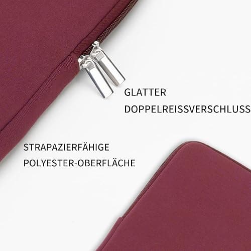 RAINYEAR 13 Zoll Laptop Hülle für MacBook Air 13 Zoll M4 M3 M2 M1 A3240 A3113 A2681 A2338 A2337, 13,3 & 14 Zoll MacBook Pro Schutzhülle mit Zubehörtasche (Rot) thumbnail 2