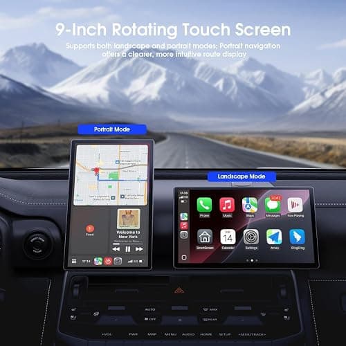 Avylet 9" CarPlay Screen for Car with Apple CarPlay & Android Auto, Portrait & Landscape Mode, Touchscreen & Backup Camera, GPS Navigation/Voice Control/OTA/Bluetooth/AUX/FM thumbnail 2