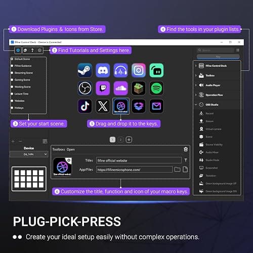 Fifine AmpliGame Stream Controller with 15 Macro Keys, Streaming Keyboard with Trigger Actions in OBS/Twitch/YouTube/Streamlabs, Shortcut Buttons Keypad Works with Mac and PC-D6 thumbnail 8