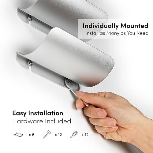 xympo Wall Mounted Wine Rack Set – 6-Piece Aluminum Bottle Holders with Non-Slip Cork Pads for Secure Storage thumbnail 7