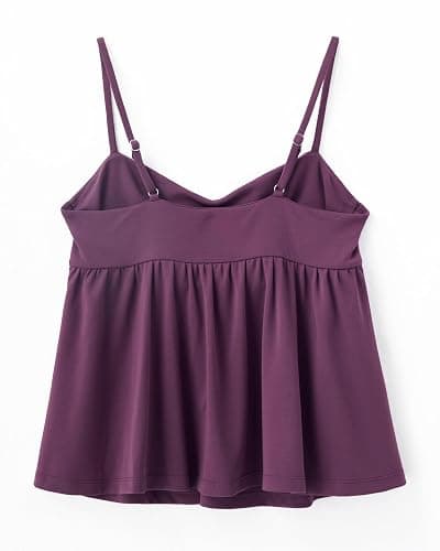 OMKAGI Cute Peplum Camisole Tops for Women Built in Bra Sleeveless Going Out Tank Top thumbnail 5