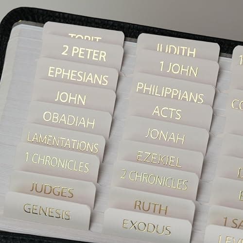 UPAFEXXI-Laminated Bible Tabs with Book Summaries(Gold Foil Embossed Lettering), Bible Tabs for Women and Men, Reposition Large Print Stickers, Easy to Read, 80Chapters Labels for Easy Navigation thumbnail 9