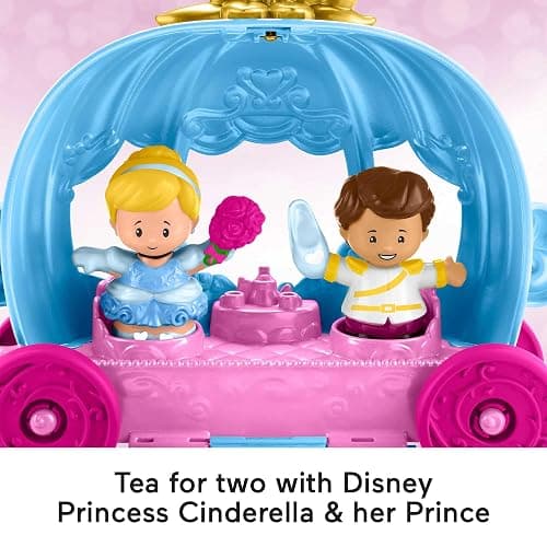 Fisher-Price Little People Toddler Toy Disney Princess Cinderella’s Dancing Carriage Playset with Figures for Pretend Play Ages 18+ Months, HGP76 thumbnail 5