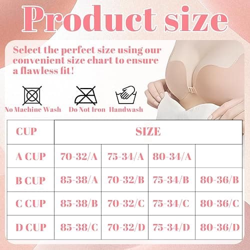 BFSYRR Stick On Bra, Strapless Push Up Bra, 4 Pairs of Black and Skin Color Sticky Bra for Women, Stick On Bra Push Up for Low Cut Dress Weddings Parties Dances thumbnail 2