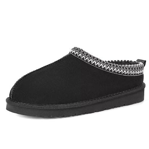 OOW Genuine Suede Slippers for Women with Memory Foam Fuzzy House Shoes for Indoor Outdoor - Image 1