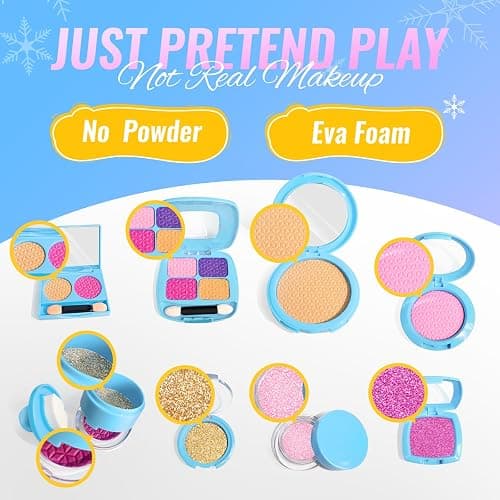 INNOCHEER Pretend Makeup for Toddlers, Fake Play Makeup for Little Girls, Frozen Toy Makeup Set for Girls, Birthday Christmas Princess Gifts Toddler Girl Toys Age 3 4 5 6 7 8 (Not Real Makeup) thumbnail 2