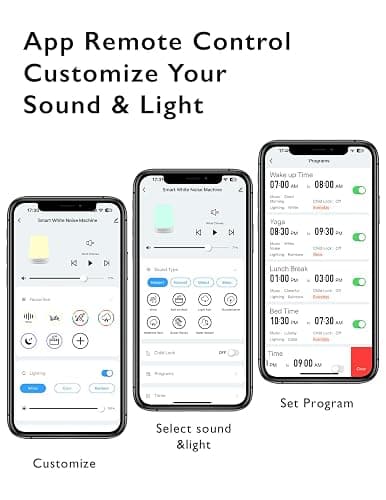 Momcozy White Noise Machine,Sound Machine for Baby Adults with 7 Colour Night Light,34 Soothing SoundsTherapy for Sleeping Nursery, White Noise APP Control,Timer,USB Rechargeable,Office Home Travel - white thumbnail 9