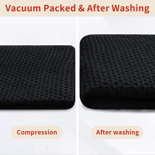 smiry Cotton Kitchen Dish Towels Set– 4 Pack 12x12 Inch & 4 Pack 13x28 Inch Kitchen Towels, 8 Pieces in Total, Ultra Soft Absorbent Quick Drying Dish Cloths Tea Towels, Black thumbnail 8
