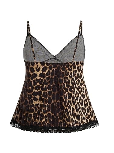 SOLY HUX Womens Y2K Lace Cami V Neck Sleeveless Striped Shirt Spaghetti Strap Camisole Gothic Tops thumbnail 2