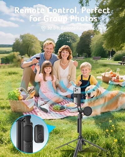 acer Auto Face Tracking Tripod for iPhone/Cell Phone/Android/Camera with Light and Remote, 64", No App, 360°Rotating Tripod Selfie Stick for Tiktok YouTube Vlog Live Streaming Video Recording thumbnail 6