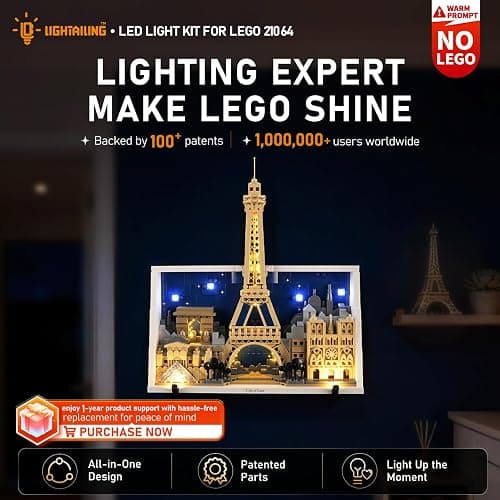 LIGHTAILING Led Light for Lego-21064 Paris – City of Love - Easy Install, Hidden Wiring, Home Decor & Gift-Ready (Model Not Included) thumbnail 2