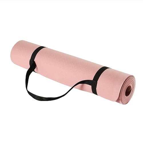 Amazon Basics 1/4 Inch Thick TPE Exercise Yoga Mat with Carrying Strap - Rosa - Image 1