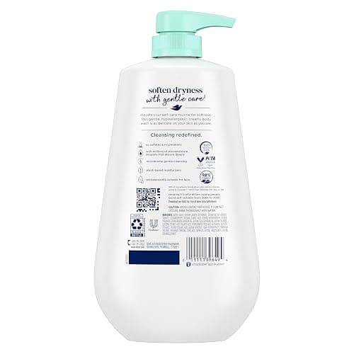 Dove Body Wash with Pump Sensitive Skin For 24hr Lotion-Soft Skin Moisturizing Skin Cleanser Gentle Hypoallergenic Formula with No Sulfates No Parabens 30.6 oz thumbnail 2