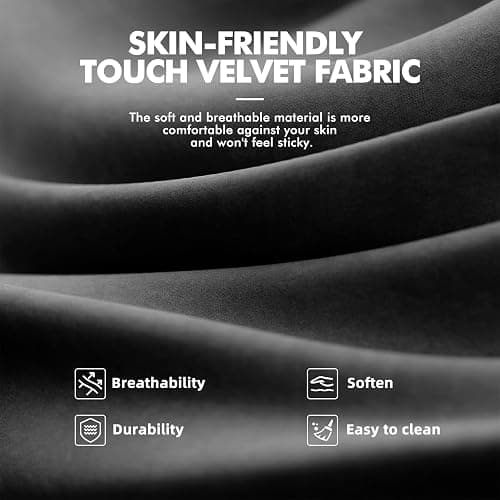 Soontrans Black Velvet Fabric Gaming Chairs with Footrest, Ergonomic Comfortable Video Gamer Chair, Reclining Office Computer Desk Game Chairs with Massage Lumbar Cushion,Headrest for Adult thumbnail 7