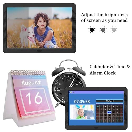 Atatat Digital Photo Frame with 1920x1080 IPS Screen, Digital Picture Frame Support Adjustable Brightness,Photo Deletion,1080P Video,Music,Slideshow,16:9 Widescreen- P800 thumbnail 6