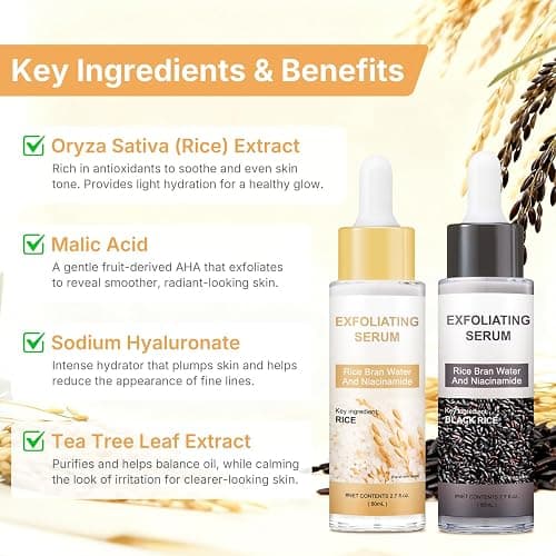 Peel Shot Glow Rice Ampoule Duo - Black & White Rice Exfoliating Serum with Rice Extracts, Gently Exfoliates & Refines Pores, Deeply Hydrates for Most Skin Types, 2.7 Fl Oz- 2Pack thumbnail 2
