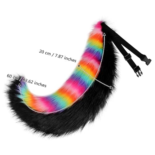 COSYEARS Faux Fur Animal Fox Wolf Tail Fursuit Furry Handmade Fluffy Plush Costume Accessories Halloween Party thumbnail 3