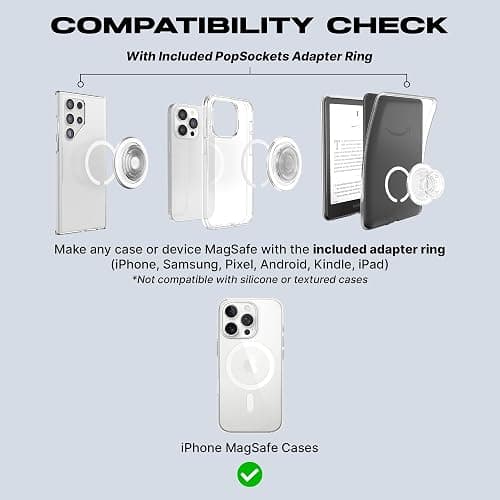 PopSockets PopGrip for MagSafe, Magnetic Phone Grip & Stand, Swappable Top, Secure Grip for iPhone MagSafe Cases, Kickstand for Hands-Free Viewing, Wireless Charging Compatible - Dusty Rose - MagSafe - Dsuty Rose thumbnail 6