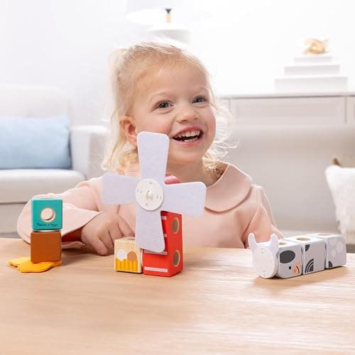 Melissa & Doug Blockables™ Farm and Woodland 2-Pack Bundle Connectable Wooden Building Blocks Preschool Play Set Toy thumbnail 7