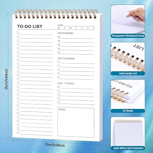Thboxes To Do List Pad, Daily Planner Notebook Tear off 52 Sheets Double-Sided Printing, 9.8" X 6.7" Organiser Notebook for Work School Personal Organized, 100GSM Thick Paper thumbnail 3