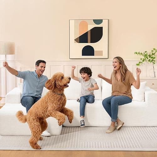 2025 New 108" Cloud Couch Sectional, Modular Sectional Sofa with L-Shaped Chaise, Deep Seat Sectional Modular Couch for Living Room, No Assembly Required (Beige, Left Facing Chaise) thumbnail 2
