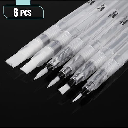 Mr. Pen- Watercolor Brush Pens, 6 pcs, Watercolor Brushes Set, Water Brush Pen, Water Color Pens, Refillable Brush Pen thumbnail 3