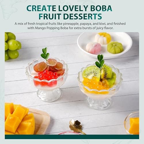 Soeos Mango Popping Boba Pearls 6.6 Pounds, Bursting Boba Pearls for Bubble Tea, Beverages, Shakes, Desserts, Smoothie and Ice Cream Topping thumbnail 5