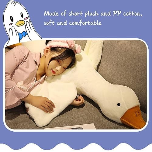 Juguete de Peluche de Ganso, Animal de Peluche de Ganso Gigante, Lindo Pato, Cisne Blanco, Almohada de Felpa, Almohada para Abrazar, Regalo para Niños y Amigos o Familiares (50cm) thumbnail 6