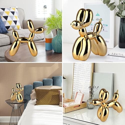 XIAOMAGG Balloon Dog Sculpture Modern Home Decor Collectible Figurines Funky Statues for Bedroom Trendy Animal Decor for Coffee Table Living Room Decor Art Resin Decor Office Standing Desk Decor thumbnail 9